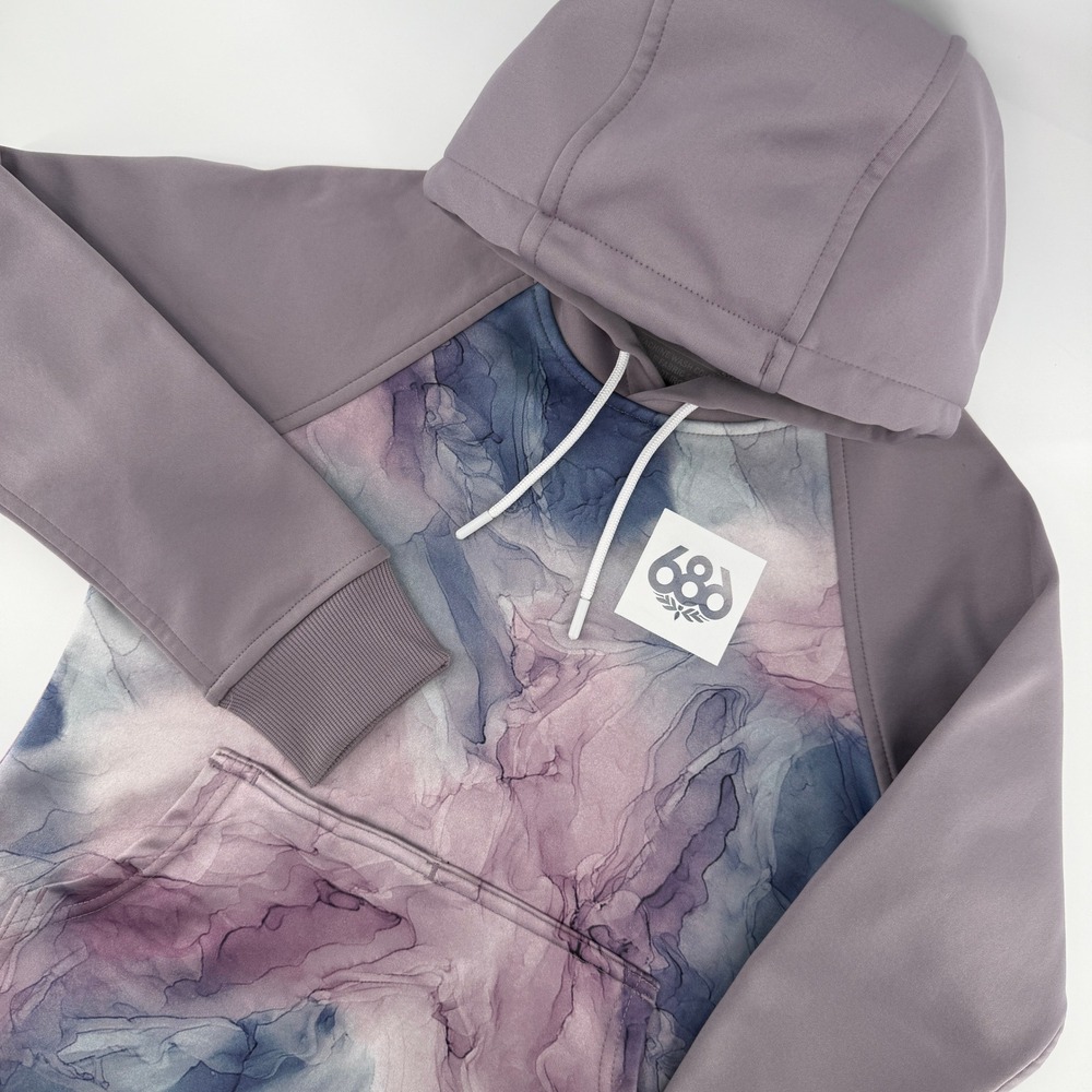 686 Bonded Fleece Hoodie Kids Medium Mauve Marble DWR Tech Pullover